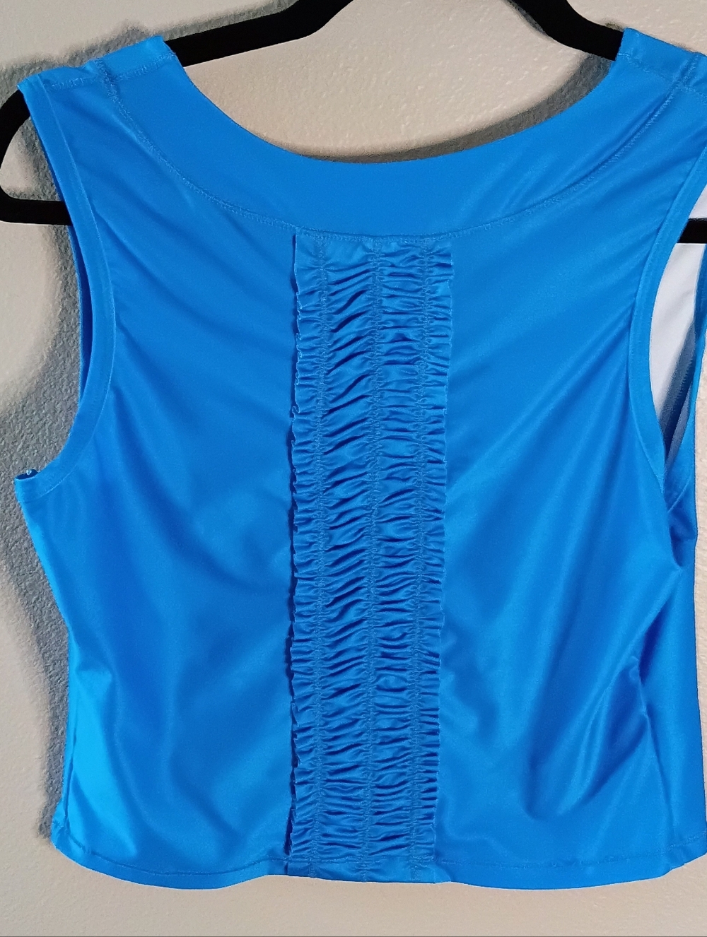 The Bubble Golf Solid Sleeveless Top Royal Blue Ruffled Lexi Tank Size Small
